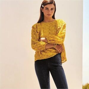 Anthropologie Clementine Eyelet Blouse Sz 4